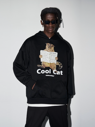 Harsh and Cruel Cool Cat Printed Hoodie