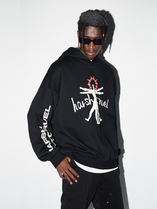 Harsh and Cruel Vitruvian Man Printed Hoodie