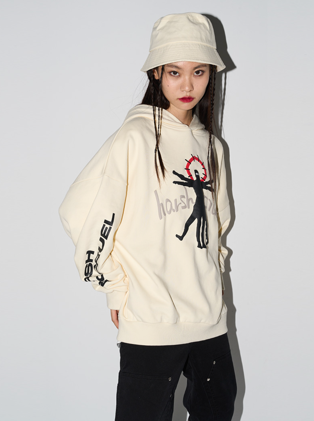 Harsh and Cruel Vitruvian Man Printed Hoodie