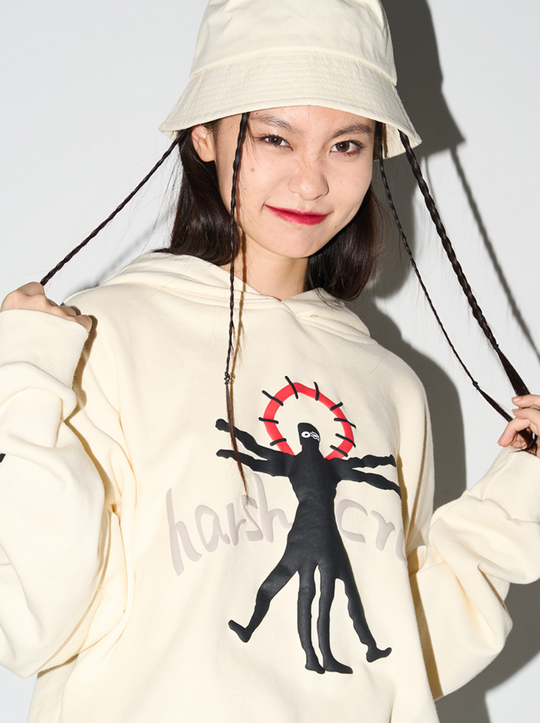 Harsh and Cruel Vitruvian Man Printed Hoodie