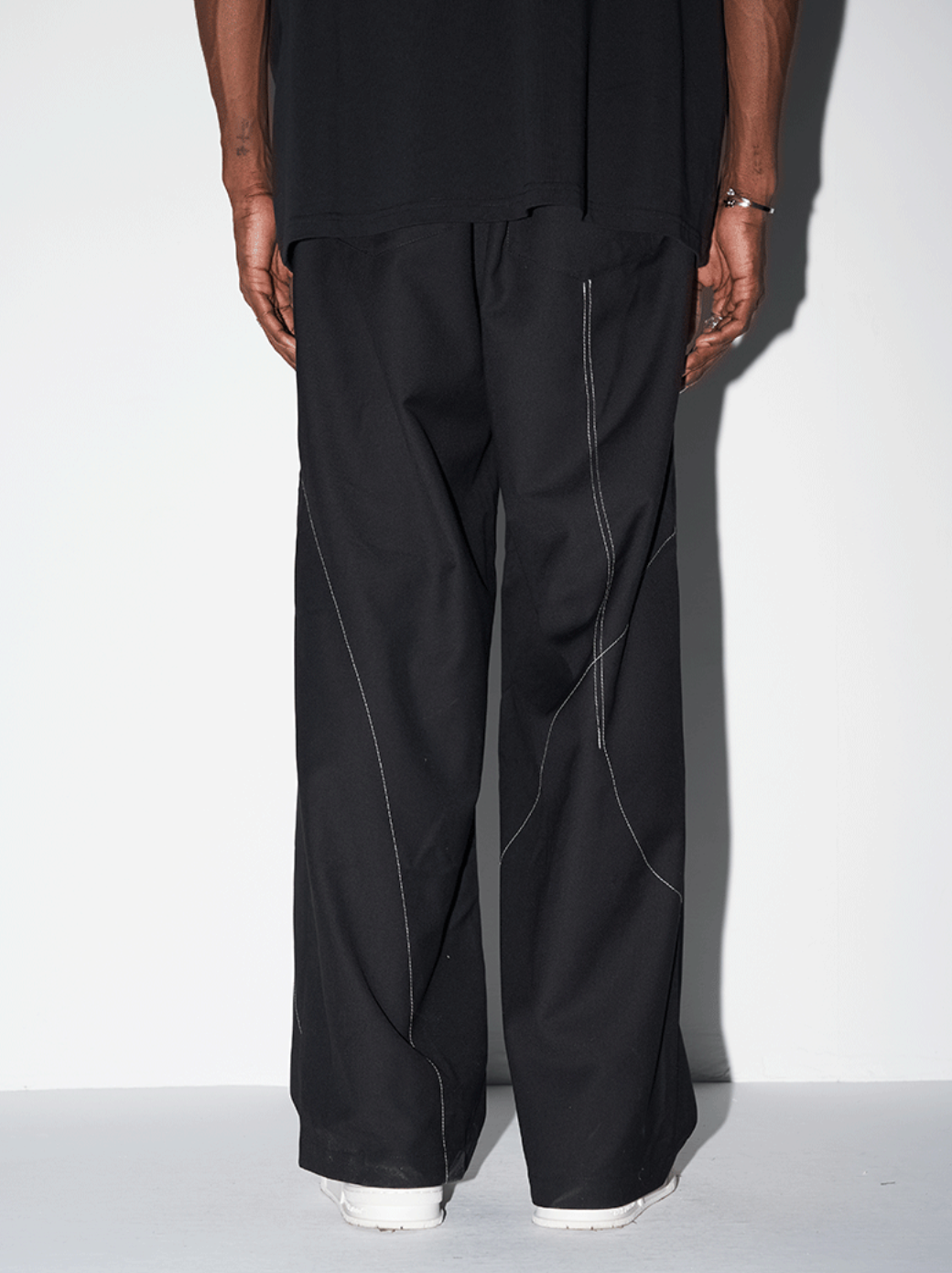 Harsh and Cruel Deconstructed Asymmetric Nylon Pants