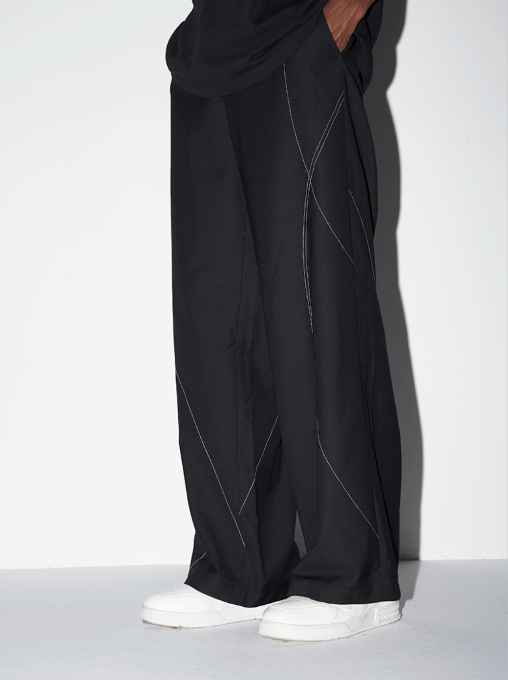 Harsh and Cruel Deconstructed Asymmetric Nylon Pants