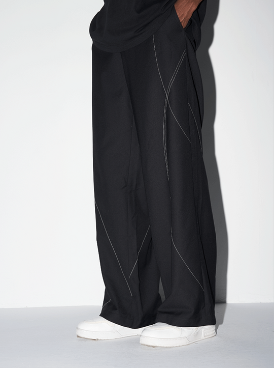 Harsh and Cruel Deconstructed Asymmetric Nylon Pants