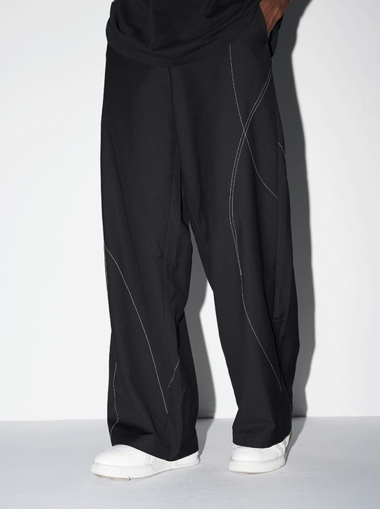 Harsh and Cruel Deconstructed Asymmetric Nylon Pants