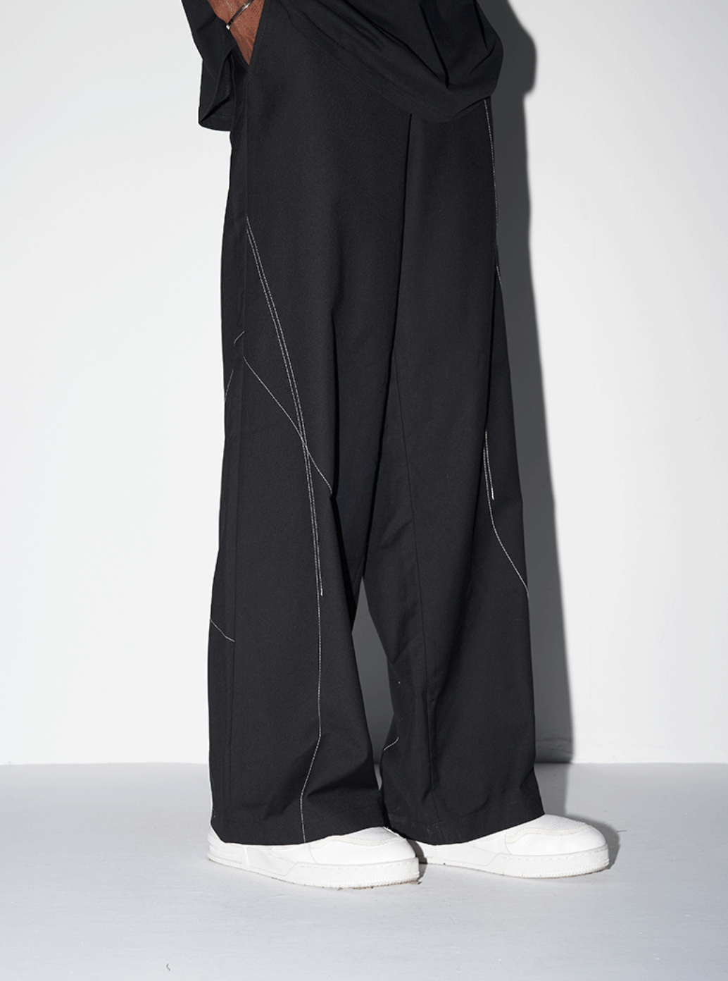 Harsh and Cruel Deconstructed Asymmetric Nylon Pants