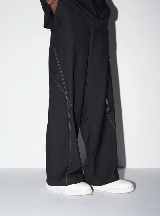 Harsh and Cruel Deconstructed Asymmetric Nylon Pants