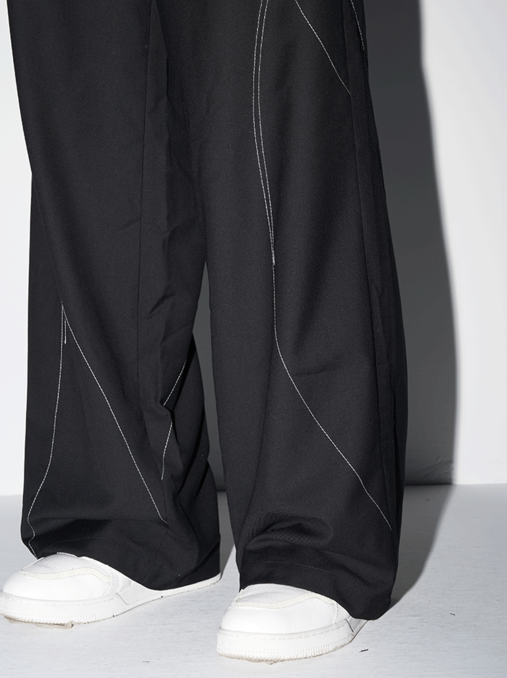 Harsh and Cruel Deconstructed Asymmetric Nylon Pants