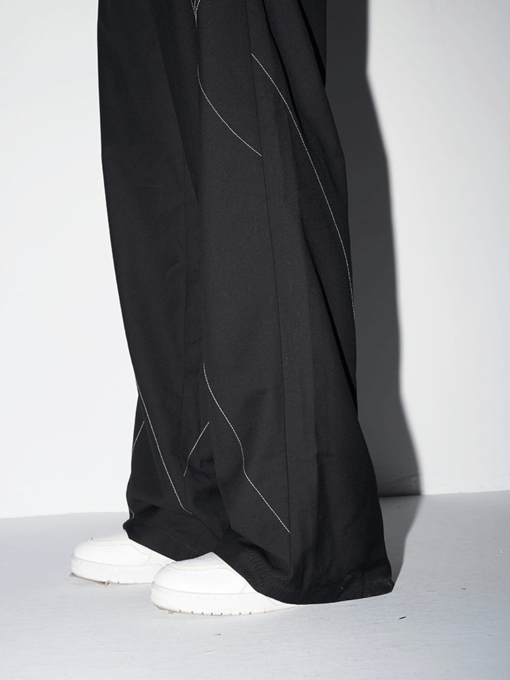 Harsh and Cruel Deconstructed Asymmetric Nylon Pants
