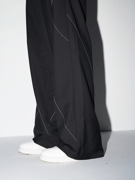 Harsh and Cruel Deconstructed Asymmetric Nylon Pants