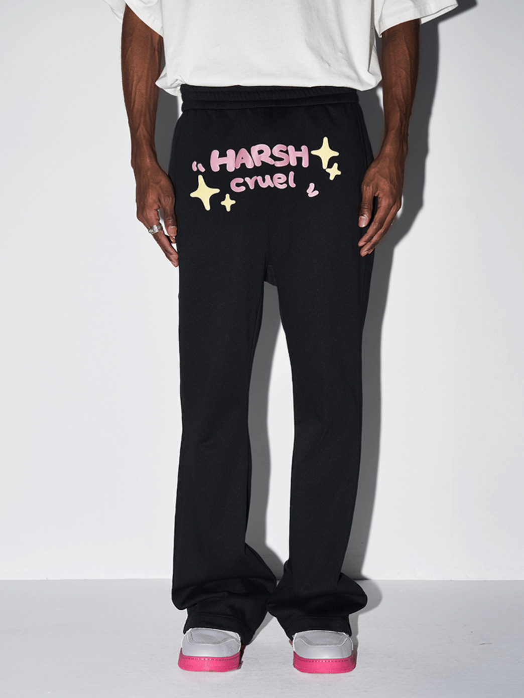 Harsh and Cruel Logo Foam Print Logo Sweatpants