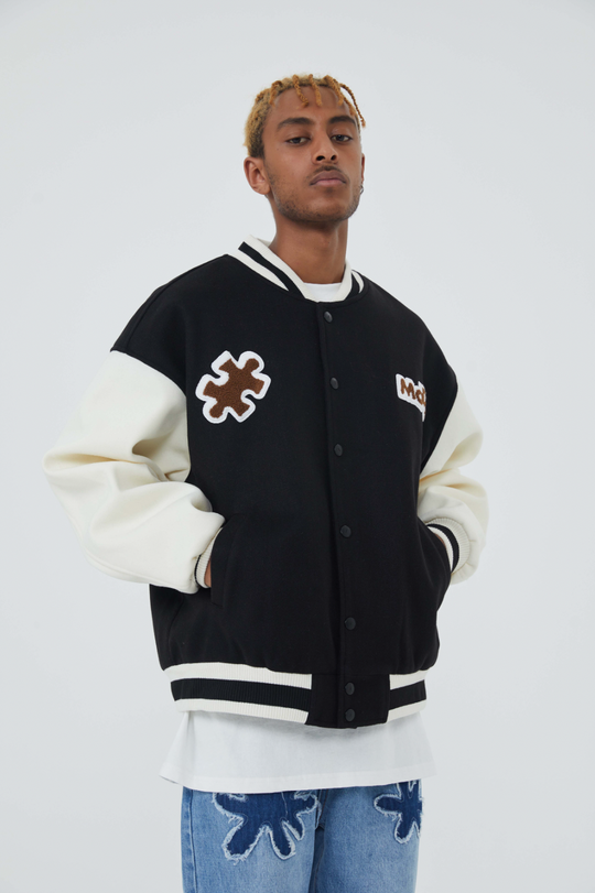 F3F Select Cartoon Flocking Embroidered Baseball Jacket