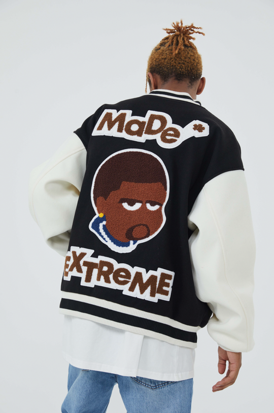 F3F Select Cartoon Flocking Embroidered Baseball Jacket