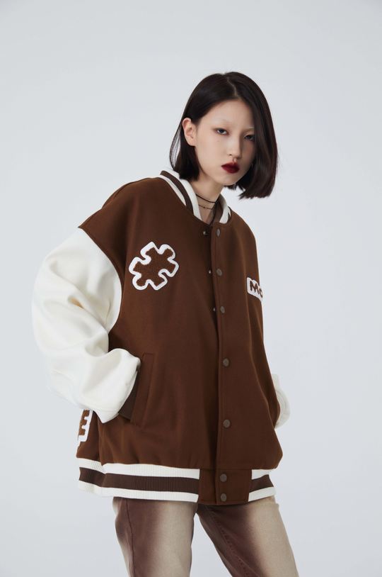 F3F Select Cartoon Flocking Embroidered Baseball Jacket