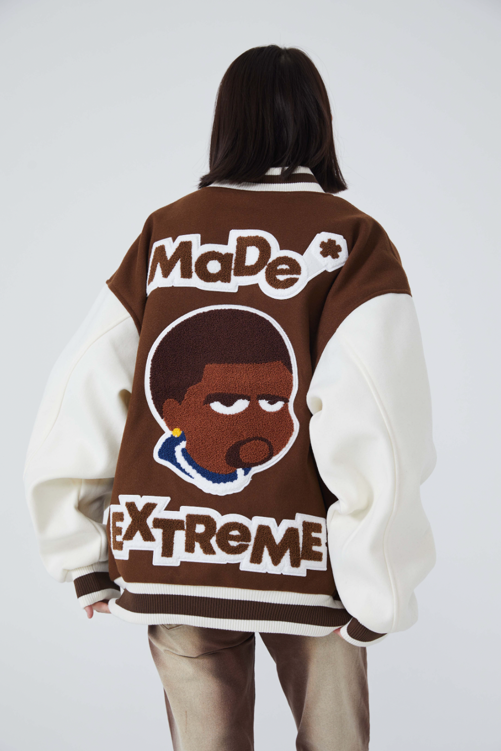 F3F Select Cartoon Flocking Embroidered Baseball Jacket