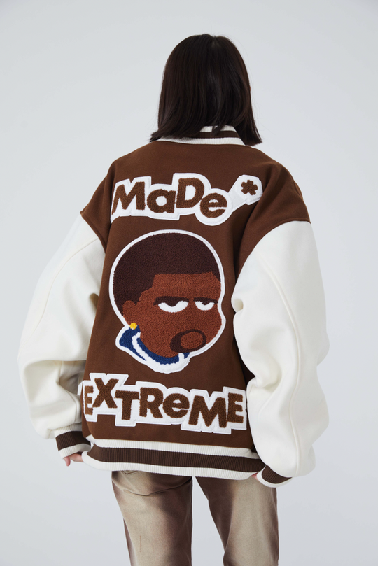 F3F Select Cartoon Flocking Embroidered Baseball Jacket