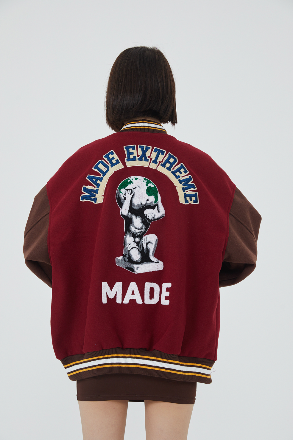 F3F Select Retro Flocking Embroidered Baseball Jacket