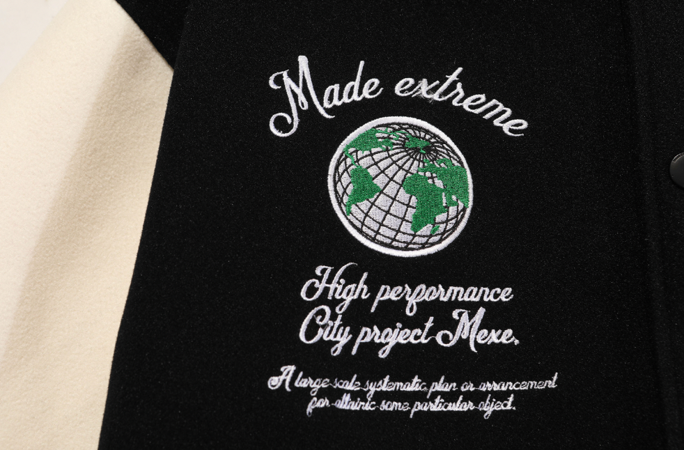 F3F Select Retro Flocking Embroidered Baseball Jacket