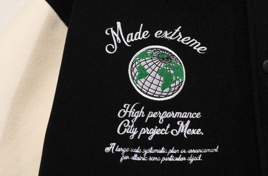 F3F Select Retro Flocking Embroidered Baseball Jacket