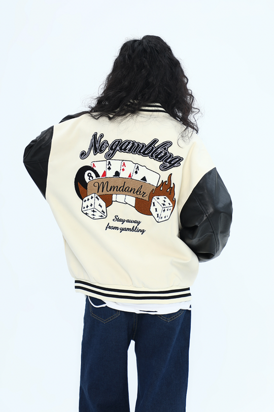F3F Select Poker Flocking Embroidered Baseball Jacket