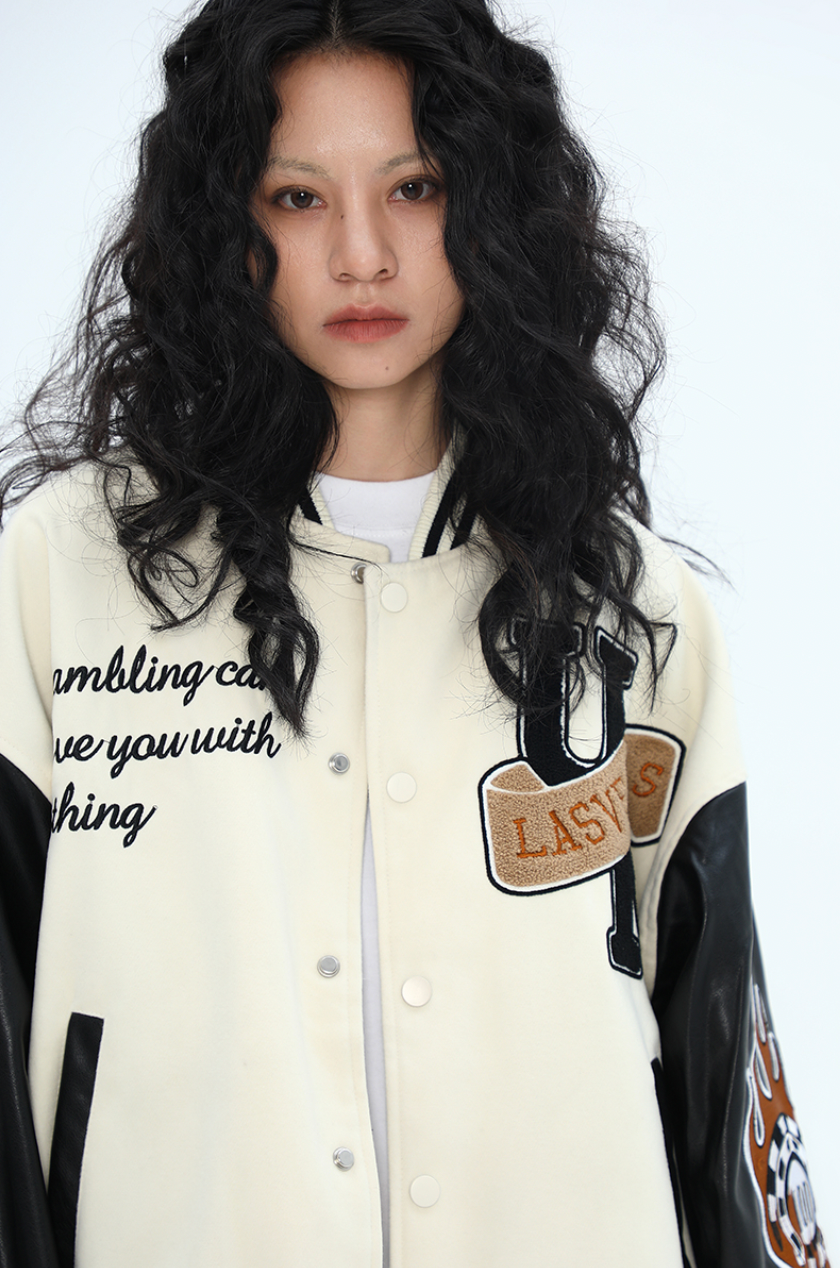 F3F Select Poker Flocking Embroidered Baseball Jacket