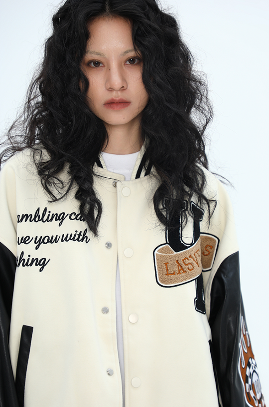 F3F Select Poker Flocking Embroidered Baseball Jacket