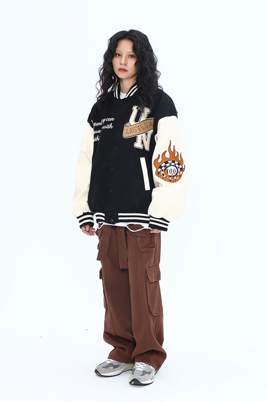 F3F Select Poker Flocking Embroidered Baseball Jacket