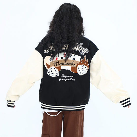 F3F Select Poker Flocking Embroidered Baseball Jacket