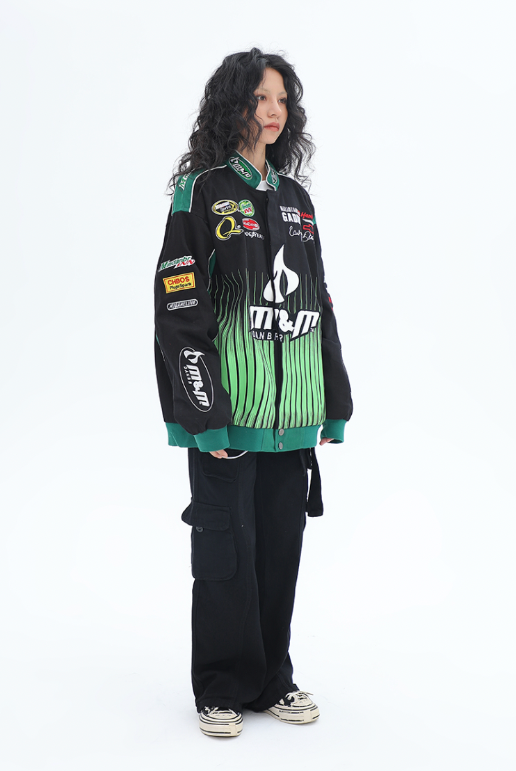 F3F Select Heavy Embroidery Biker Baseball Jacket