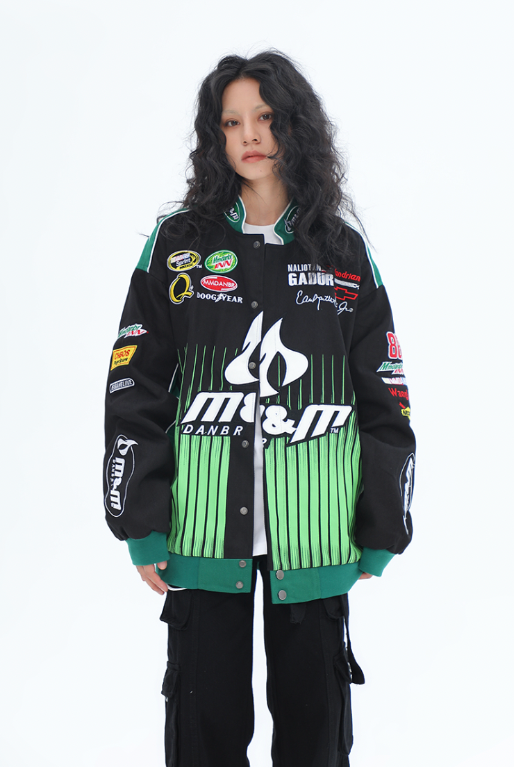 F3F Select Heavy Embroidery Biker Baseball Jacket