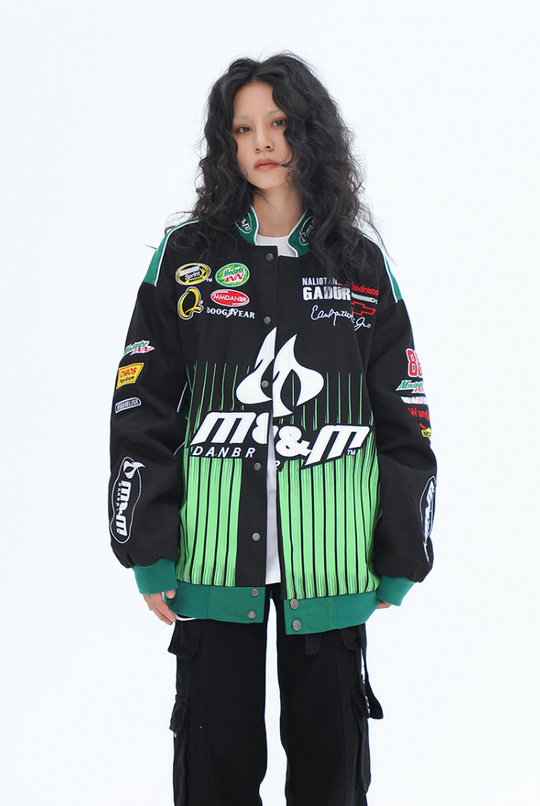 F3F Select Heavy Embroidery Biker Baseball Jacket