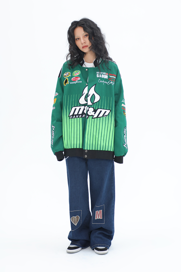 F3F Select Heavy Embroidery Biker Baseball Jacket