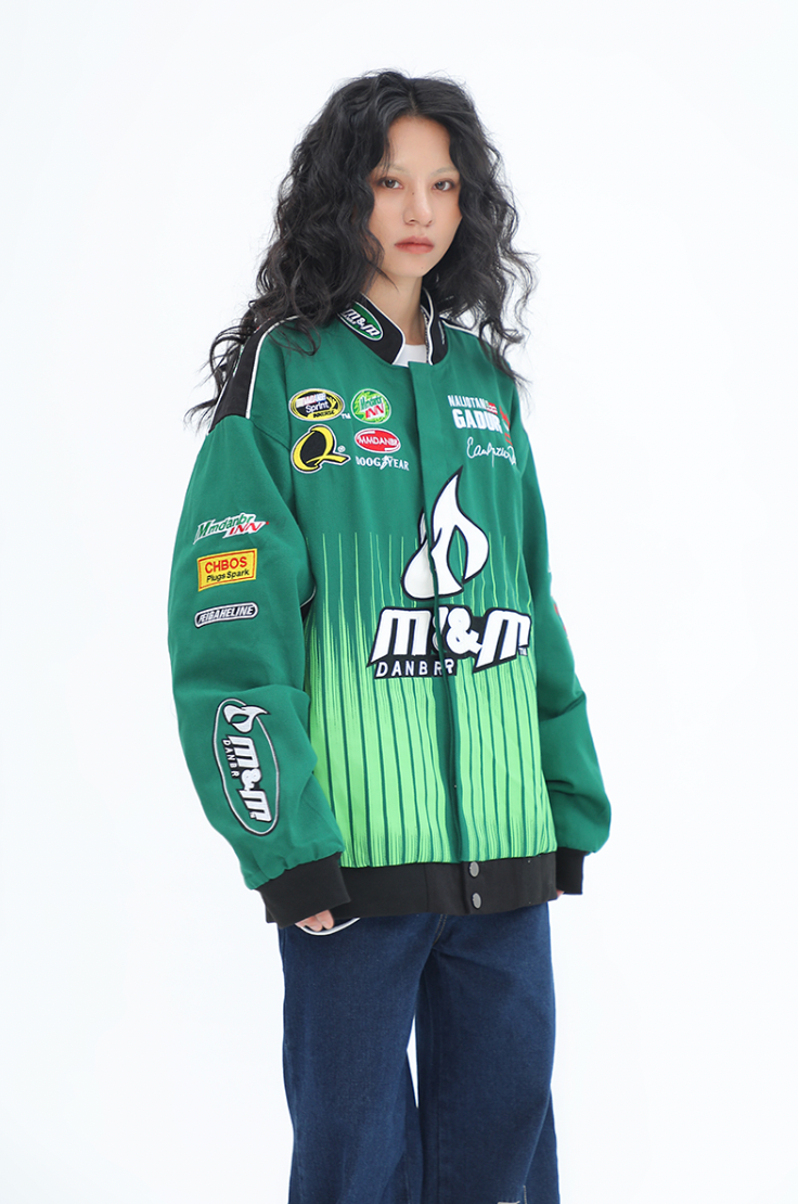 F3F Select Heavy Embroidery Biker Baseball Jacket