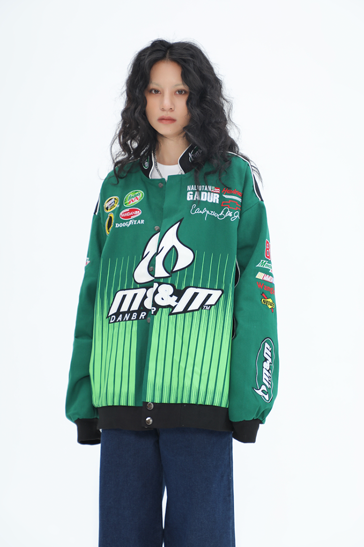 F3F Select Heavy Embroidery Biker Baseball Jacket