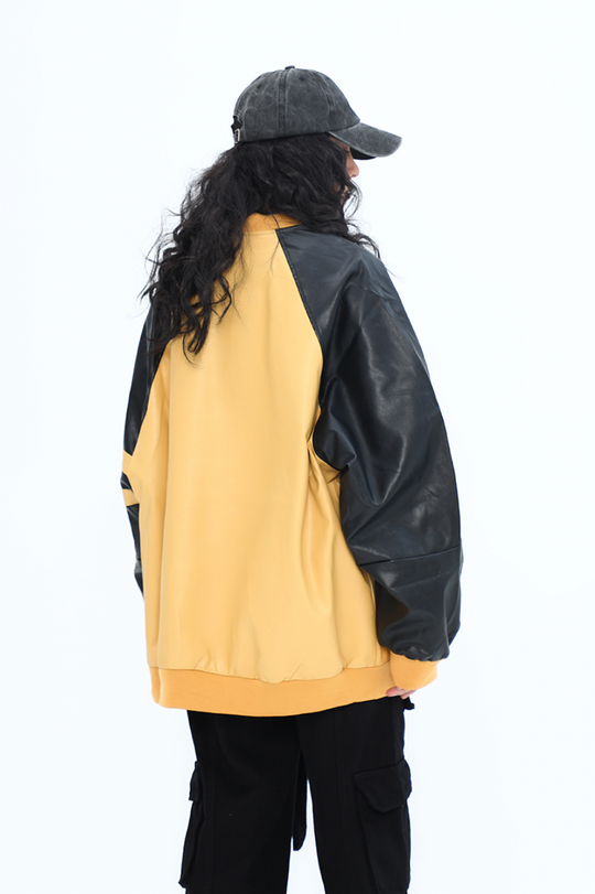 F3F Select Colorful Embroidered Biker PU Leather Jacket