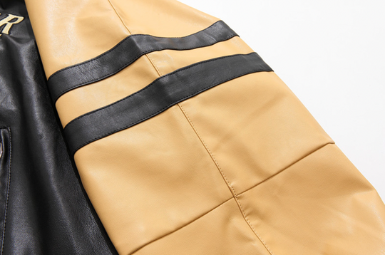 F3F Select Colorful Embroidered Biker PU Leather Jacket