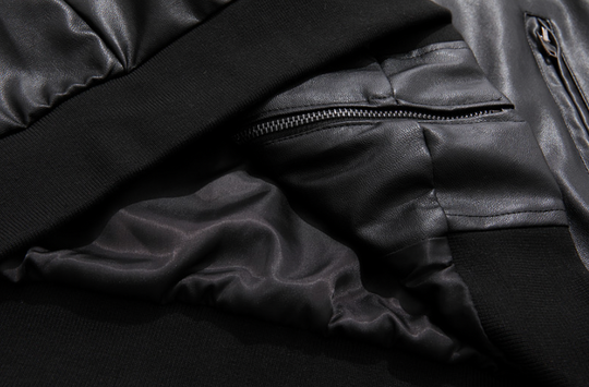 F3F Select Colorful Embroidered Biker PU Leather Jacket