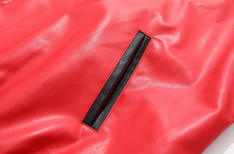 F3F Select Spelling Color Embroidery Biker PU Leather Jacket