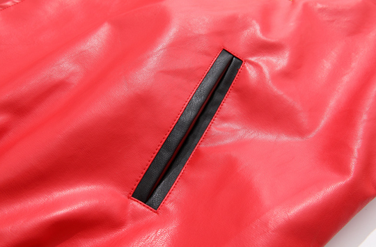 F3F Select Spelling Color Embroidery Biker PU Leather Jacket