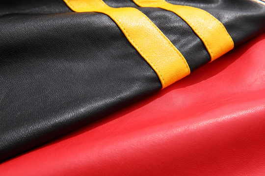 F3F Select Spelling Color Embroidery Biker PU Leather Jacket