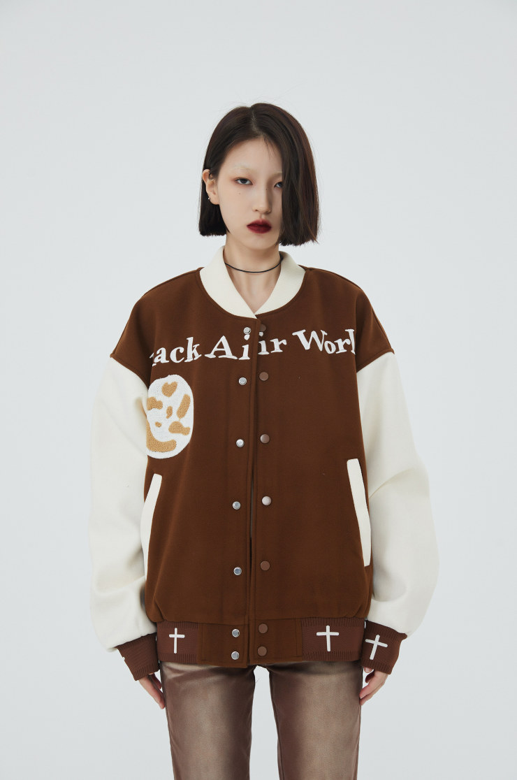 F3F Select Jesus Christ & Cross Embroidered Baseball Jacket