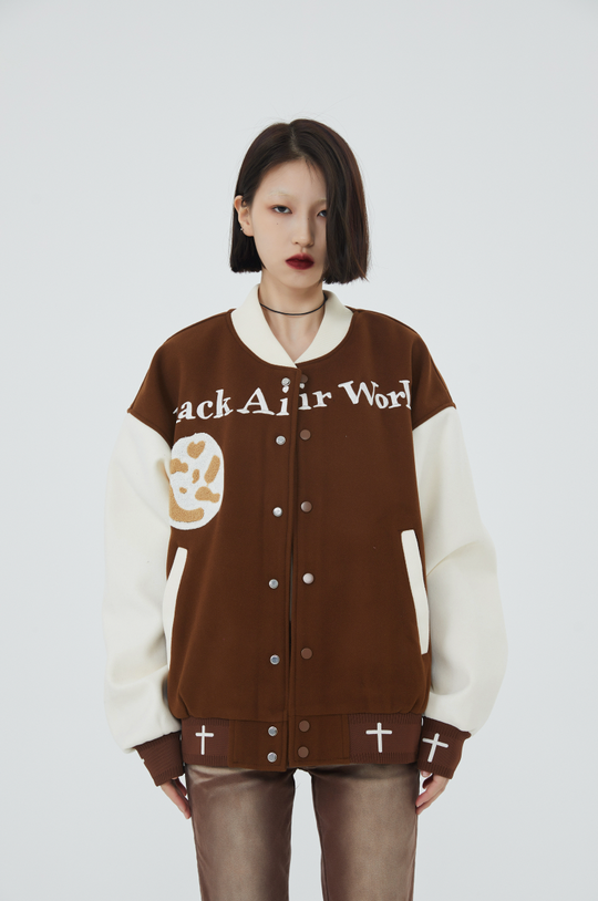 F3F Select Jesus Christ & Cross Embroidered Baseball Jacket