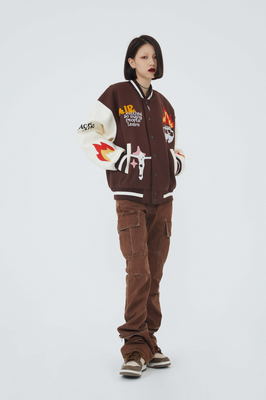 F3F Select Skull & Jesus Embroidered Baseball Jacket