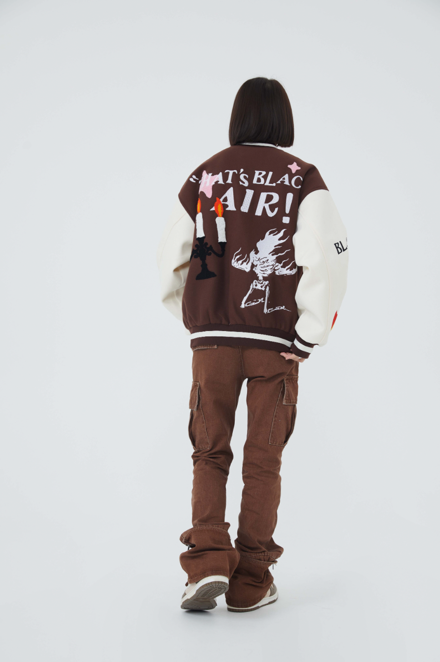 F3F Select Skull & Jesus Embroidered Baseball Jacket