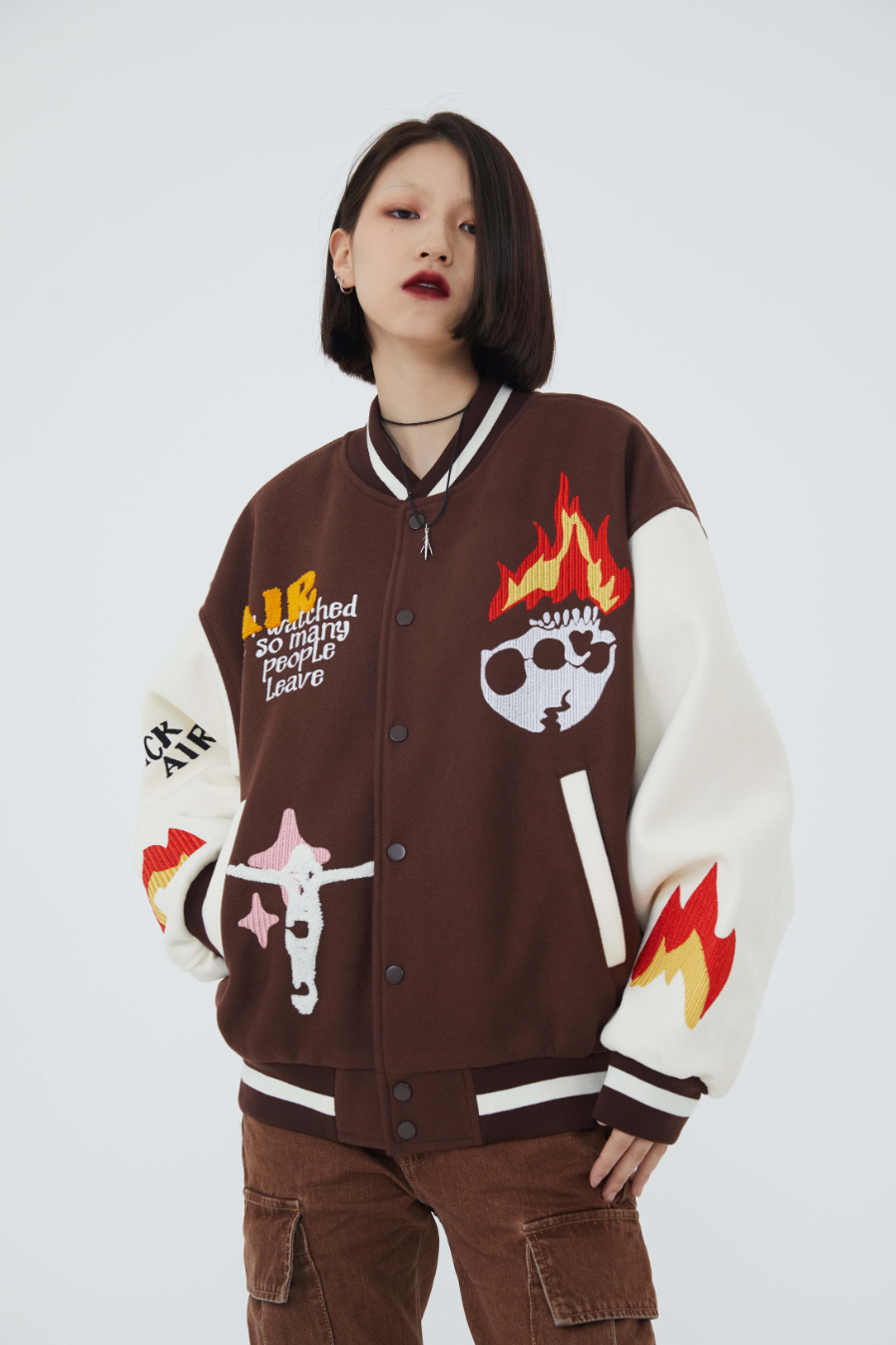 F3F Select Skull & Jesus Embroidered Baseball Jacket