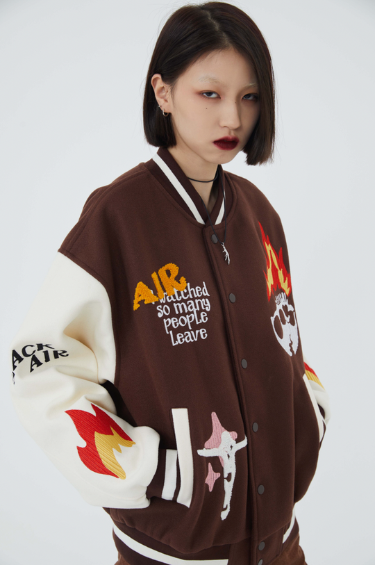 F3F Select Skull & Jesus Embroidered Baseball Jacket