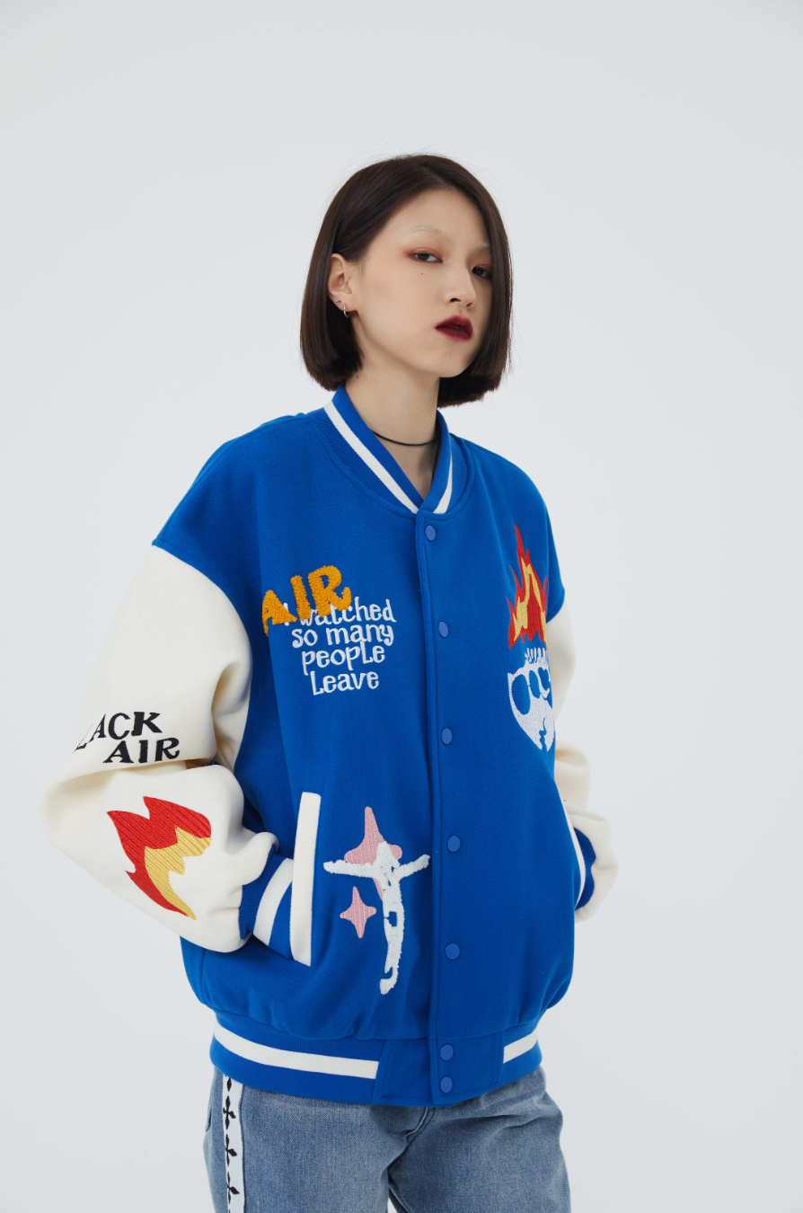 F3F Select Skull & Jesus Embroidered Baseball Jacket