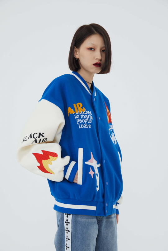 F3F Select Skull & Jesus Embroidered Baseball Jacket