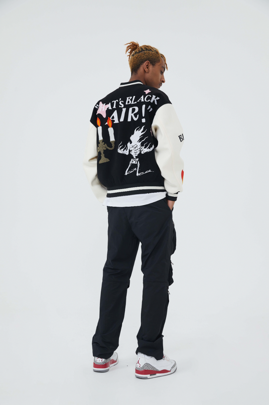 F3F Select Skull & Jesus Embroidered Baseball Jacket