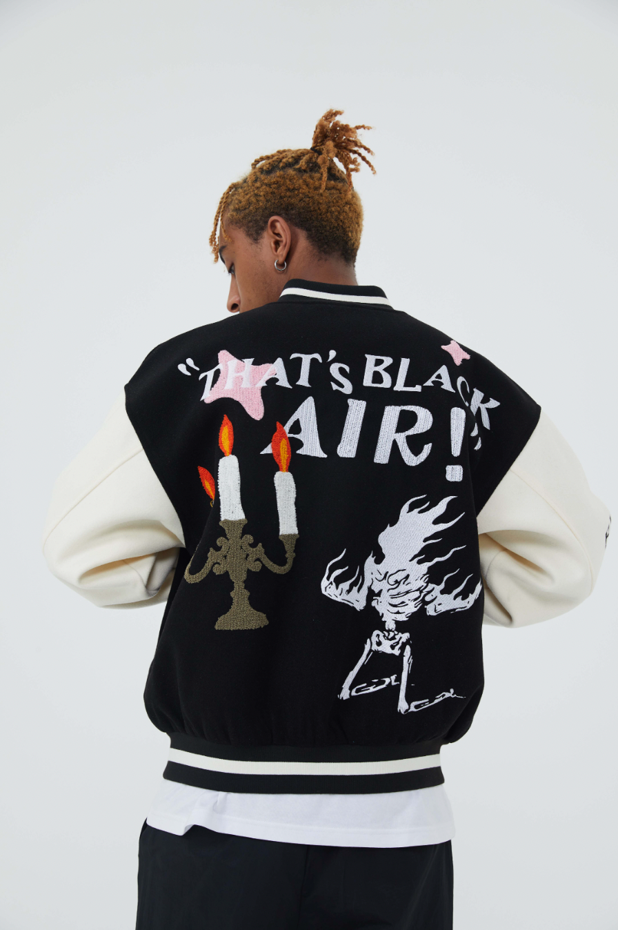 F3F Select Skull & Jesus Embroidered Baseball Jacket