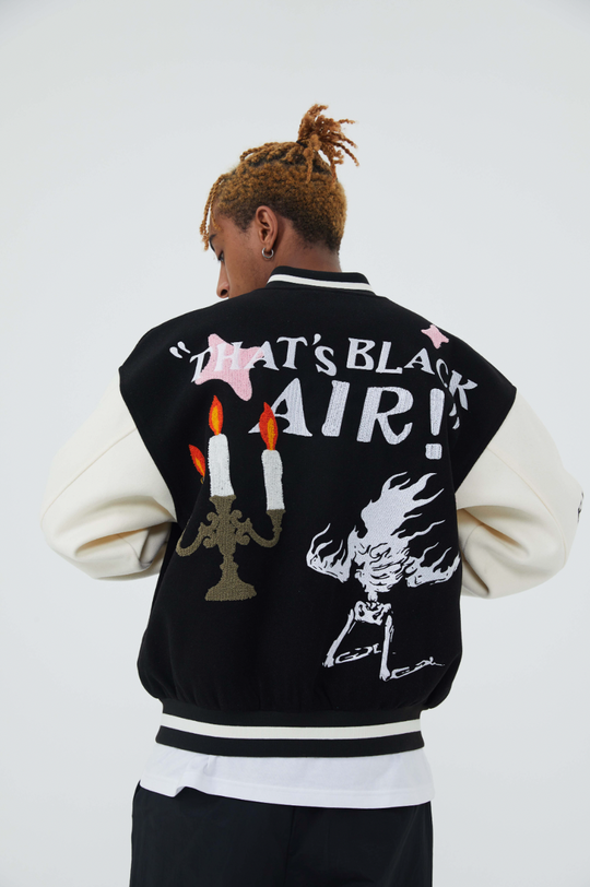 F3F Select Skull & Jesus Embroidered Baseball Jacket